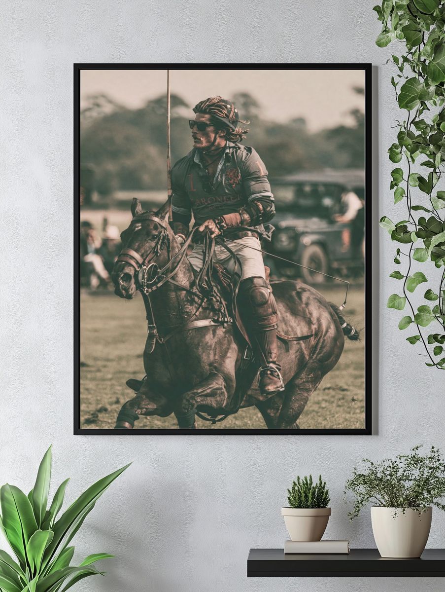 Polo Rider in Motion Photography Poster. — room view 4