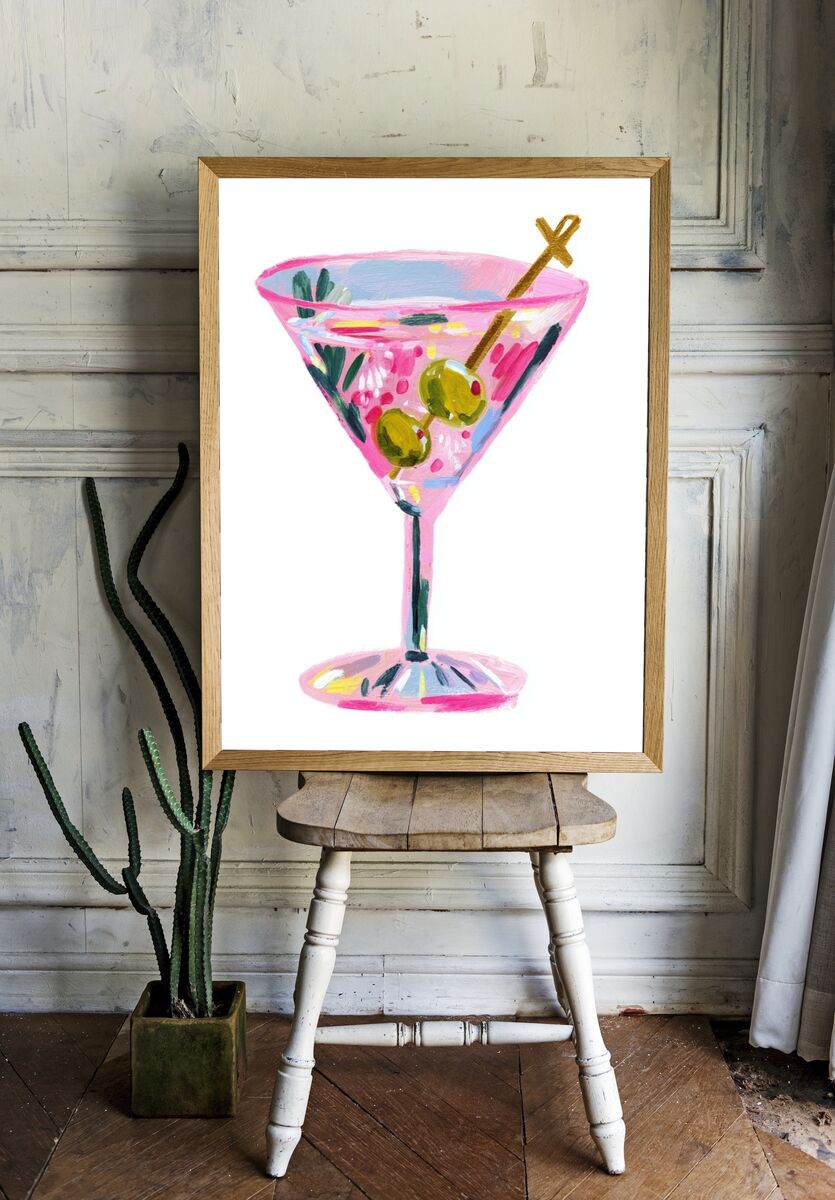 Pink Martini — Illustration Print. room preview