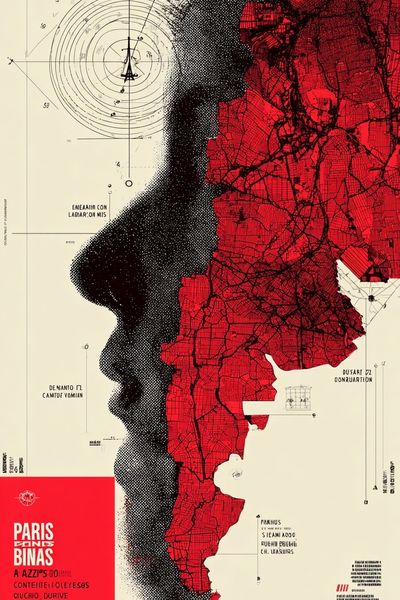 Paris Map Silhouette Poster. poster print