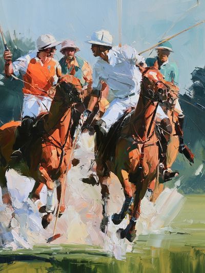 Polo Match Oil Painting Poster. poster