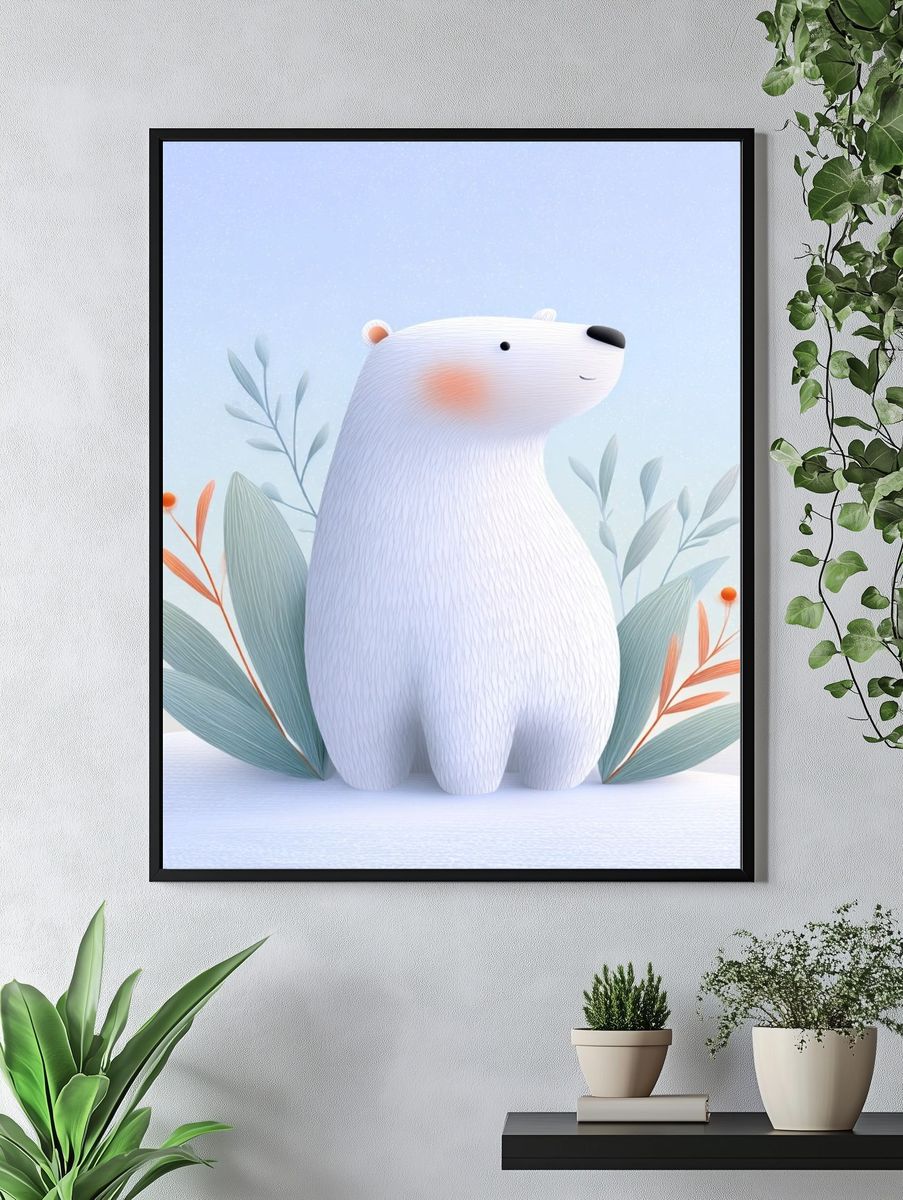 Cute Polar Bear — Illustration Print. — room view 4