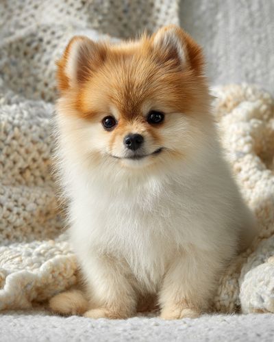 Pomeranian Puppy Portrait Print. poster