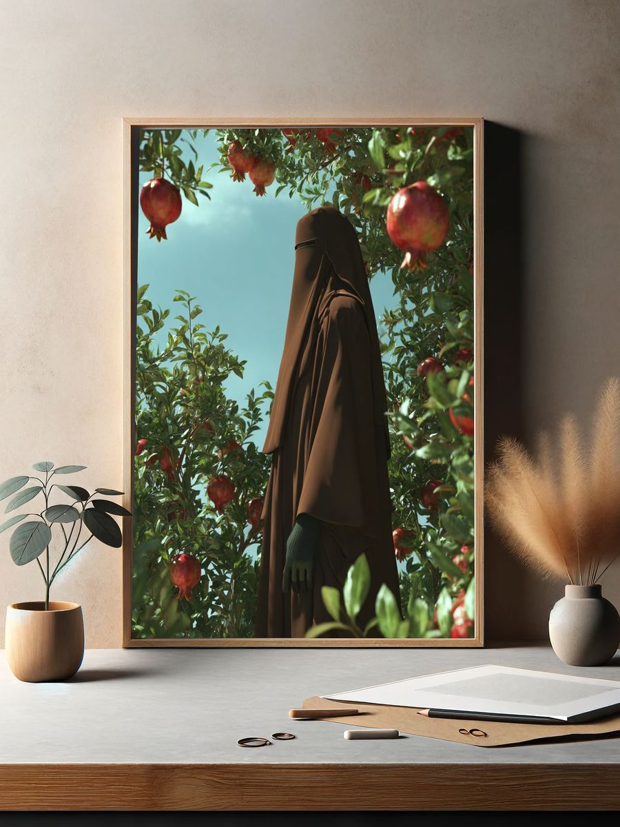 Pomegranate Orchard — Digital Art Print. — room view 2