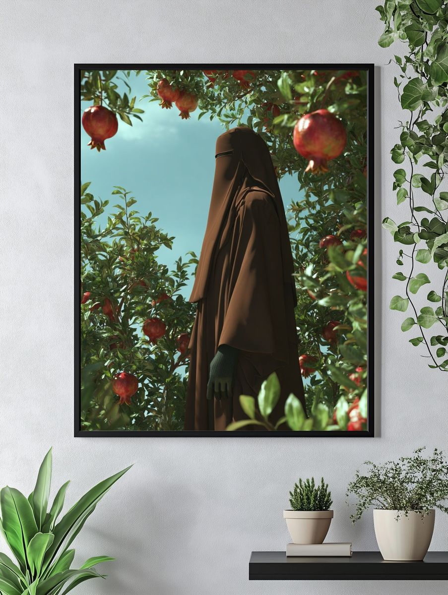 Pomegranate Orchard — Digital Art Print. — room view 4