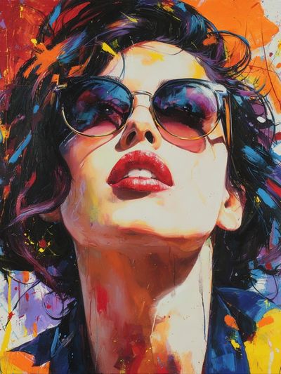 Bold Woman in Sunglasses — Pop Art Print. poster