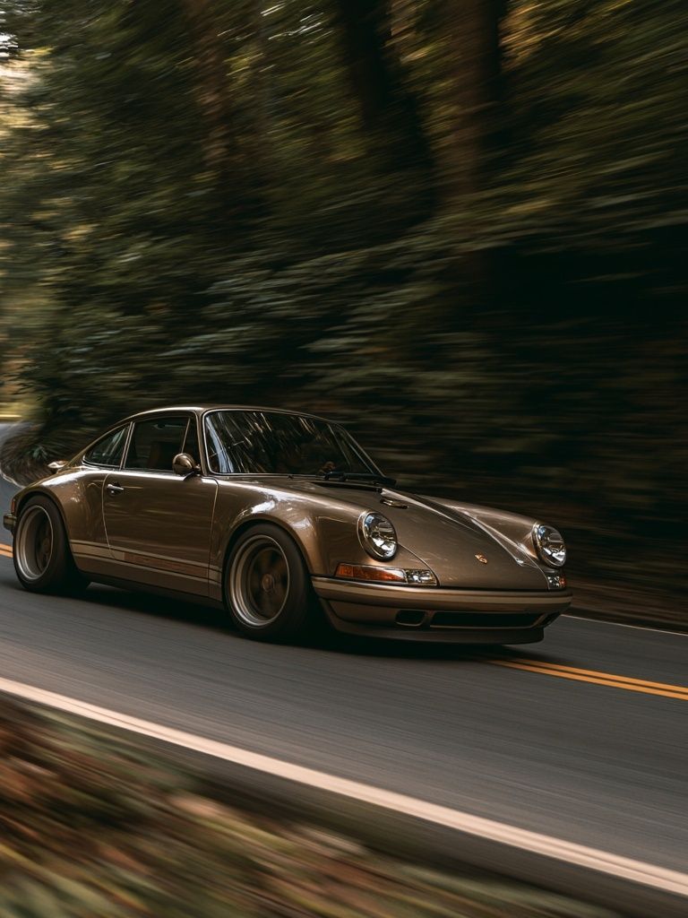 Porsche 911 Forest Drive Poster. poster detail