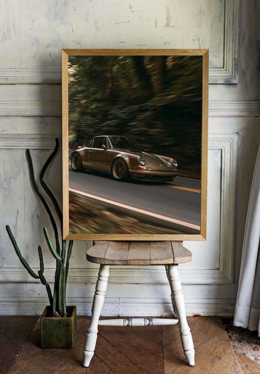 Porsche 911 Forest Drive Poster. — room view 1