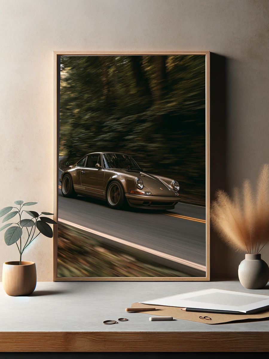Porsche 911 Forest Drive Poster. — room view 2