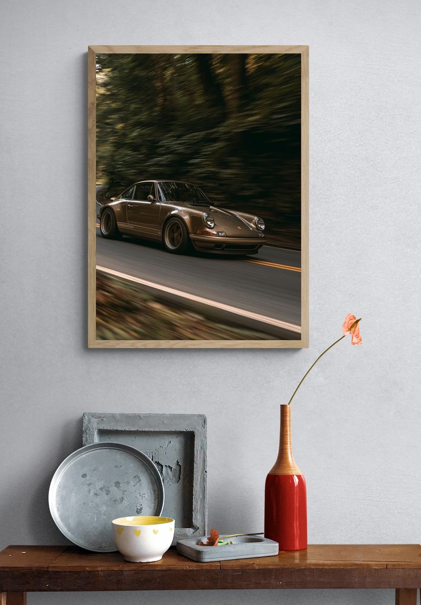 Porsche 911 Forest Drive Poster. — room view 3