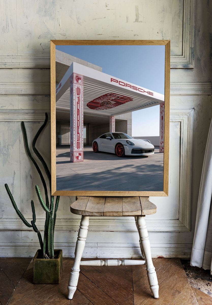Porsche 911 Modern Photography Poster. — room view 1