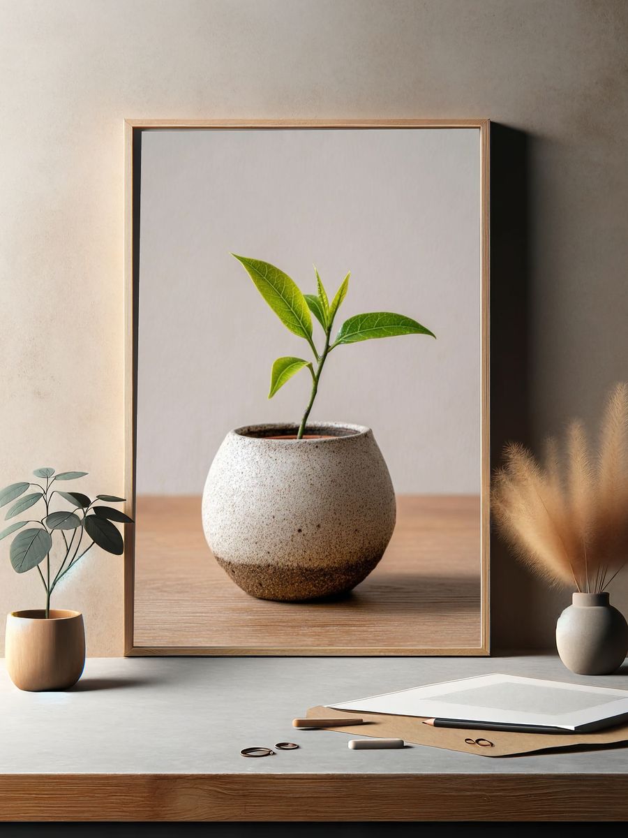 Minimal Potted Plant Photography Poster. — room view 2