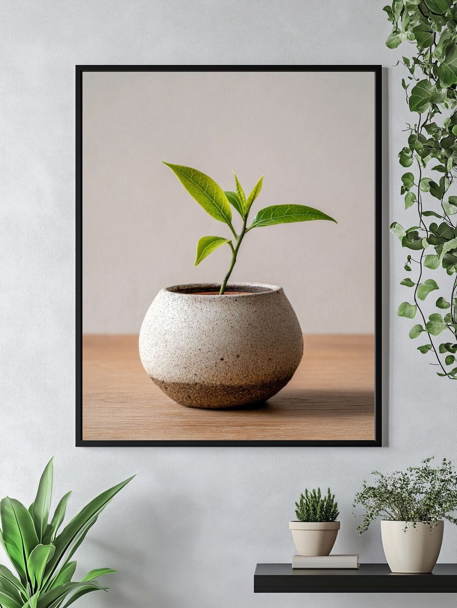 Minimal Potted Plant Photography Poster. — room view 4