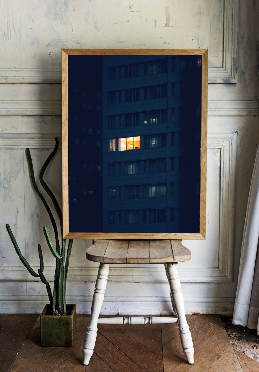 Illuminated Office Window — Photography Print. — room view 1