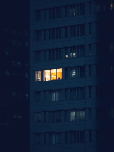 Illuminated Office Window — Photography Print. poster