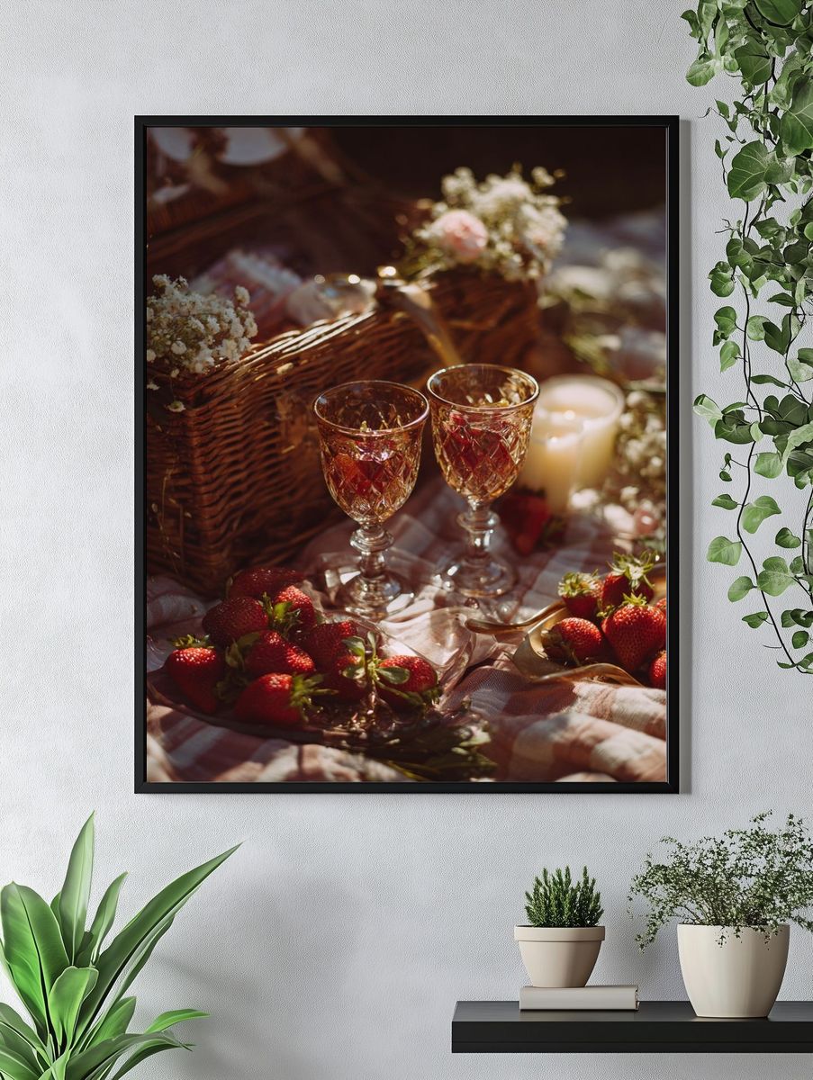 Strawberry Picnic — Photography Print. — room view 4