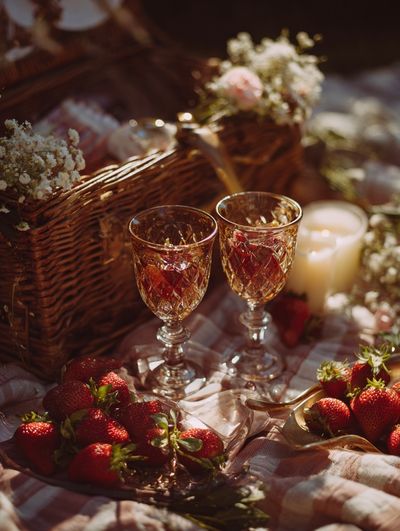Strawberry Picnic — Photography Print. poster print