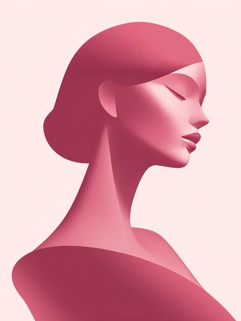 Pink Profile Portrait Print. poster detail