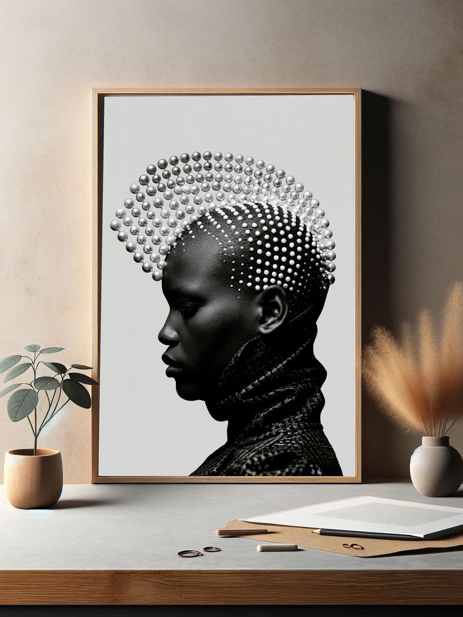 Pearl Crown Portrait Print. — room view 2