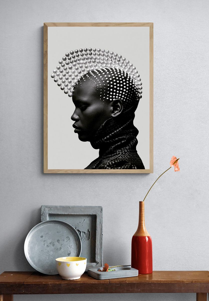 Pearl Crown Portrait Print. — room view 3
