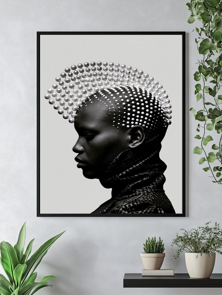 Pearl Crown Portrait Print. — room view 4