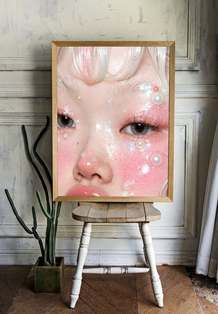 Pearl Doll Portrait Print. room preview