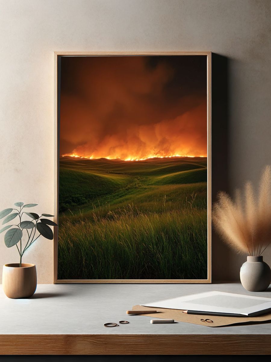 Prairie Firestorm Photography Poster. — room view 2