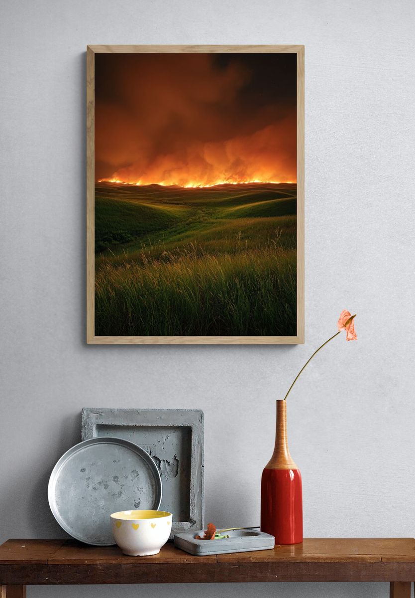 Prairie Firestorm Photography Poster. — room view 3