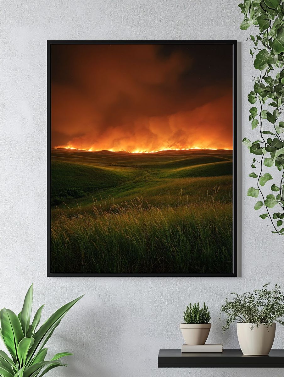 Prairie Firestorm Photography Poster. — room view 4
