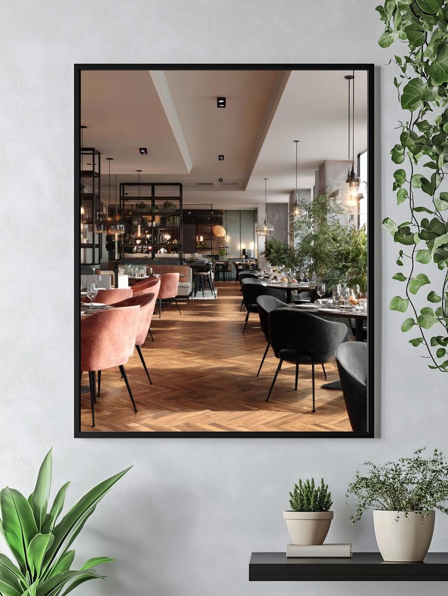 Modern Restaurant Interior Photography Poster. — room view 4