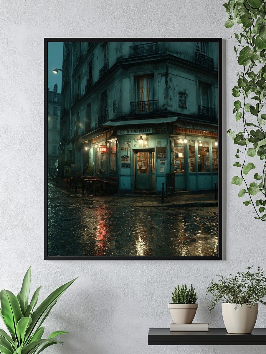 Rainy Paris Street — Photography Print. — room view 4