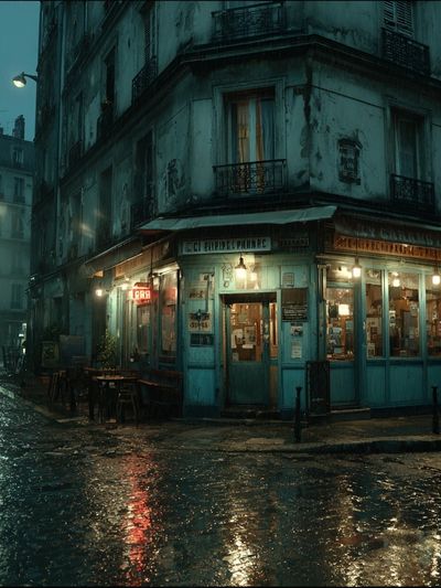 Rainy Paris Street — Photography Print. poster