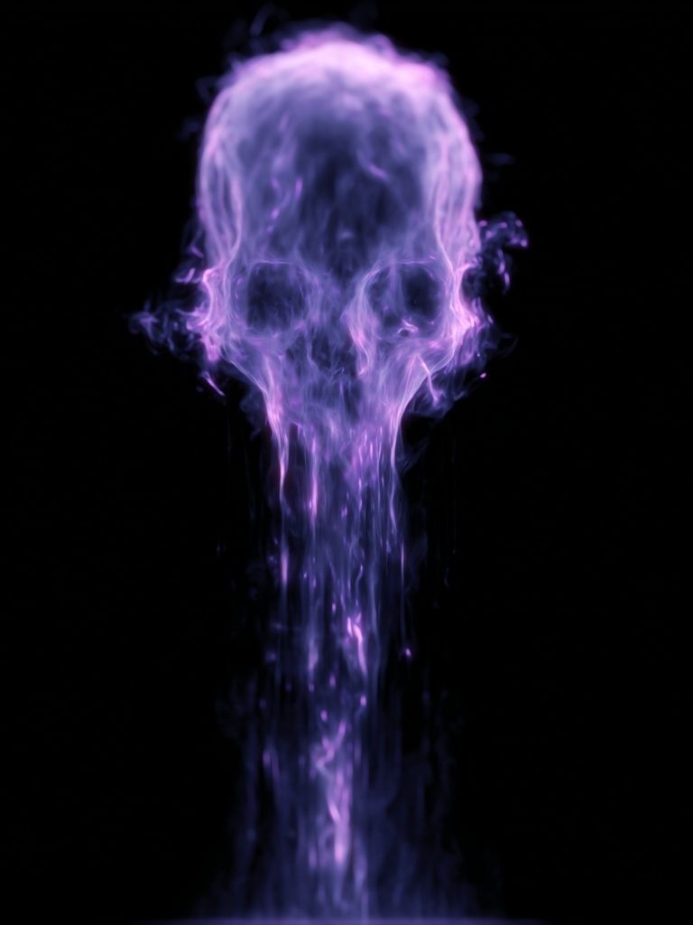 Purple Smoke Skull Abstract Poster. poster detail