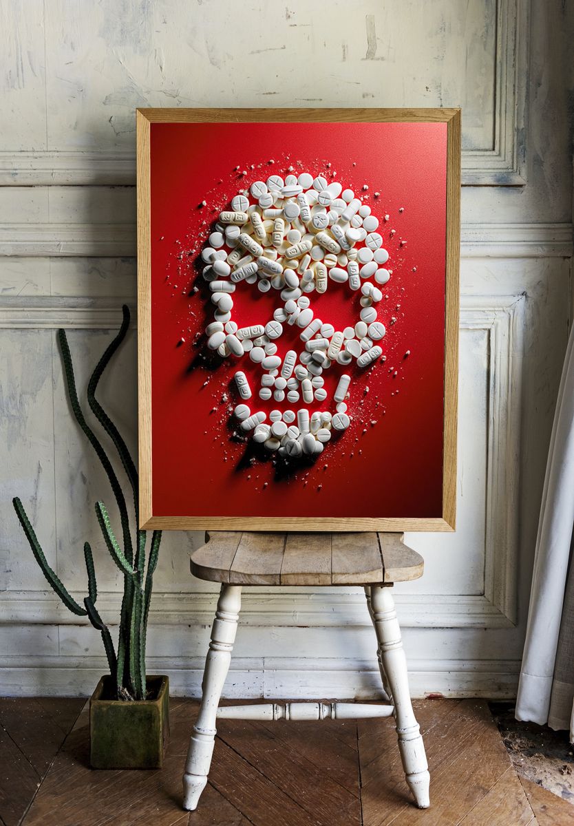 Pill Skull Photography Poster. — room view 1