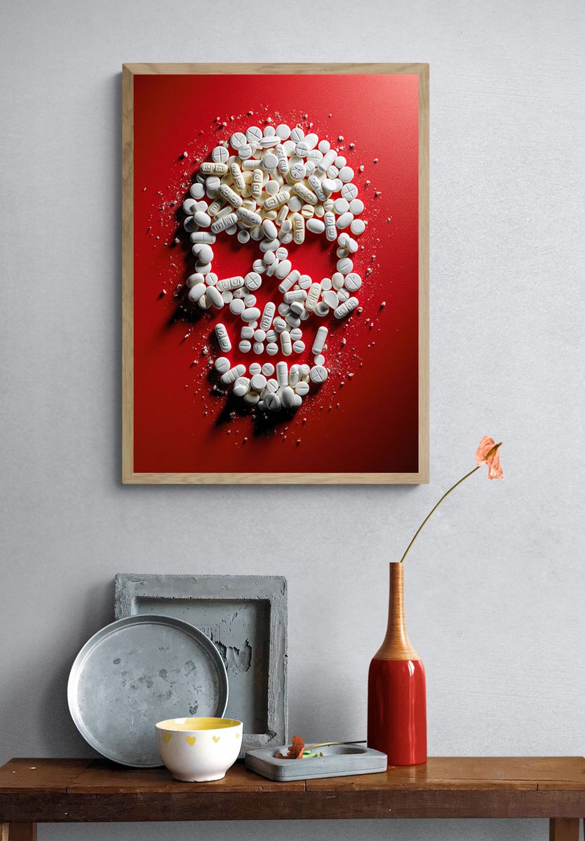 Pill Skull Photography Poster. — room view 3