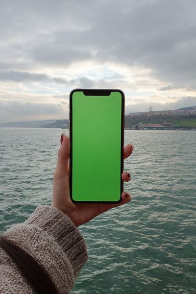Smartphone with Green Screen — Photography Print. poster print