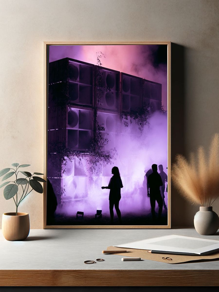 Purple Smoke Soundscape Photography Poster. — room view 2