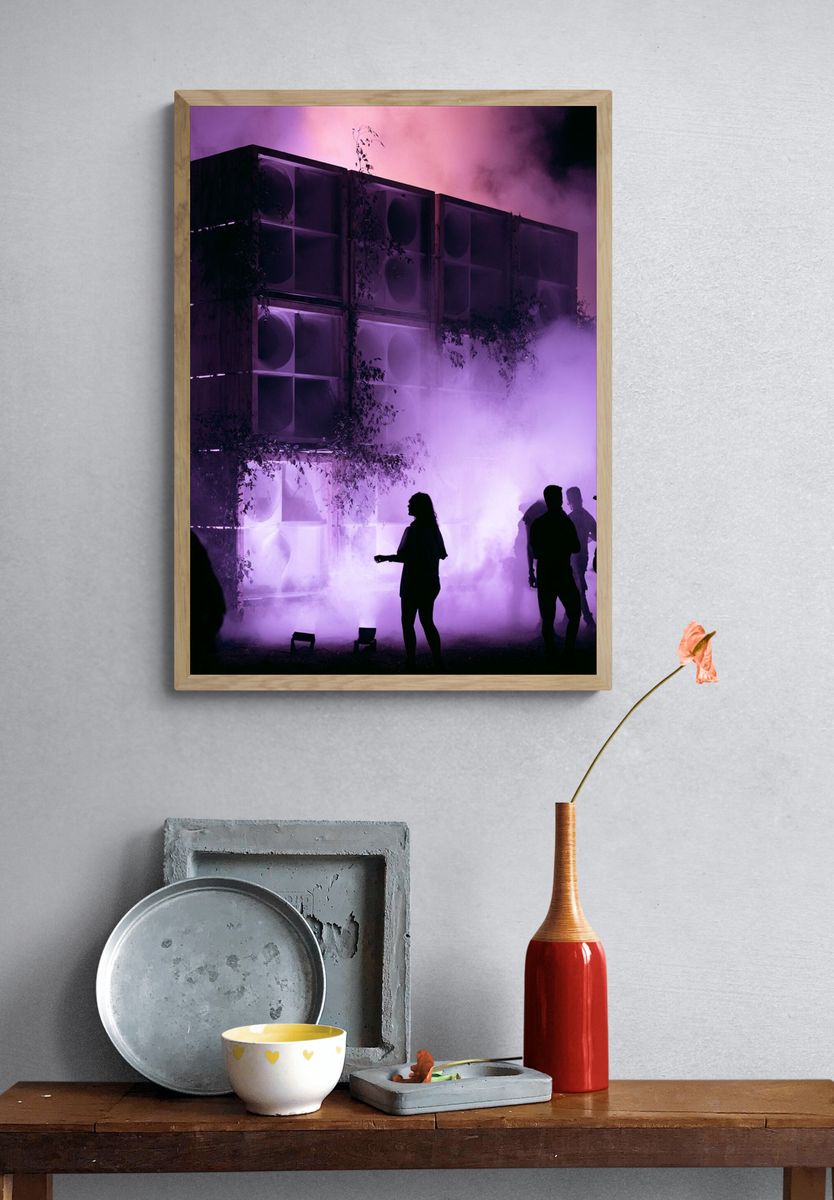 Purple Smoke Soundscape Photography Poster. — room view 3