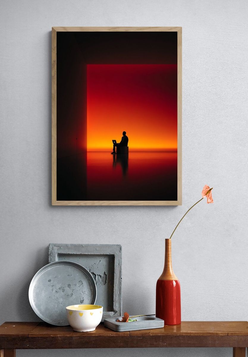 Silhouette in Sunset Glow — Modern Photography Print. — room view 3