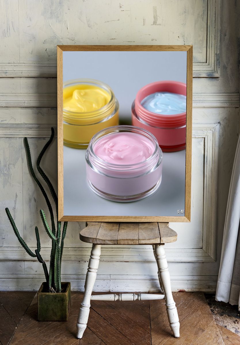 Pastel Skincare Jars Photography Poster. room preview