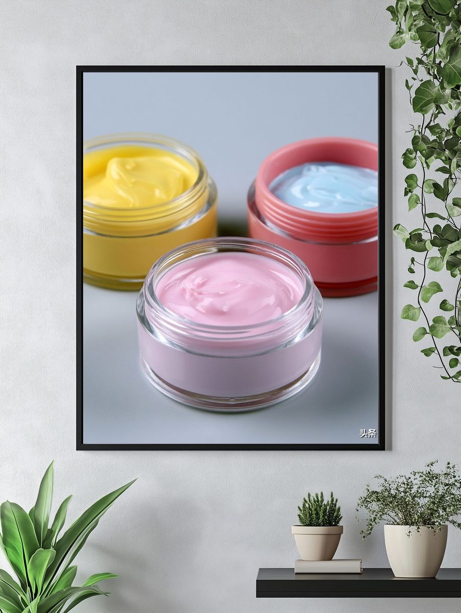 Pastel Skincare Jars Photography Poster. — room view 4