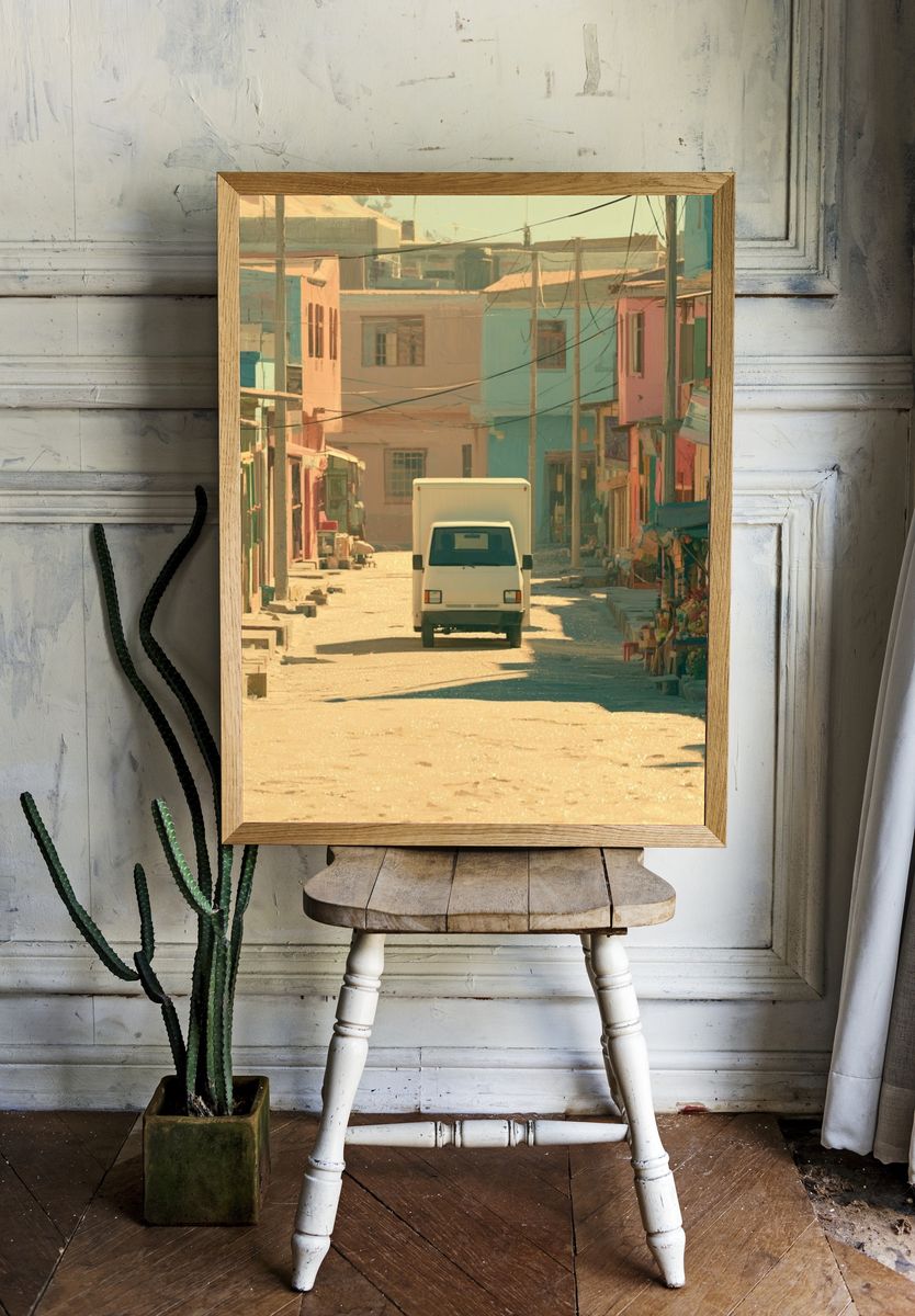 Pastel Street Scene Photography Poster. — room view 1