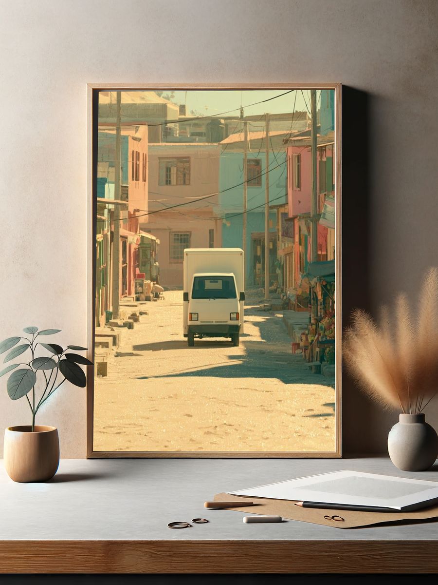 Pastel Street Scene Photography Poster. — room view 2