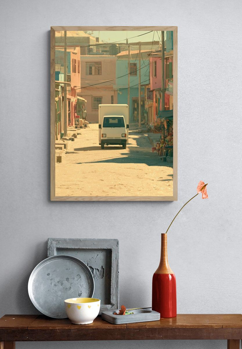 Pastel Street Scene Photography Poster. — room view 3