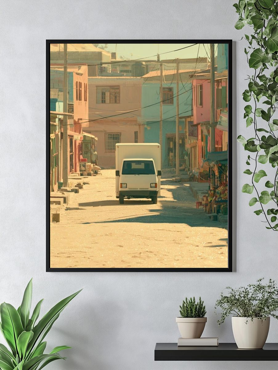 Pastel Street Scene Photography Poster. — room view 4