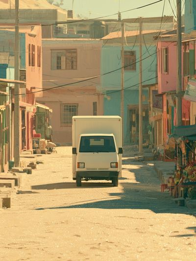 Pastel Street Scene Photography Poster. poster