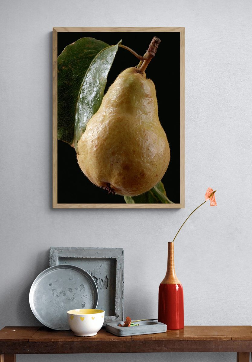 Pear Still Life Photography Poster. — room view 3