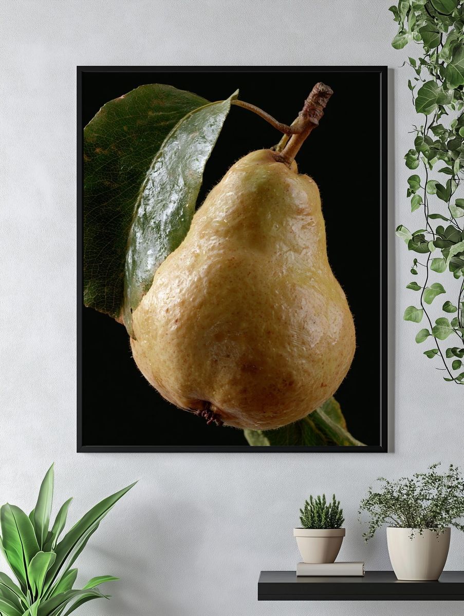 Pear Still Life Photography Poster. — room view 4