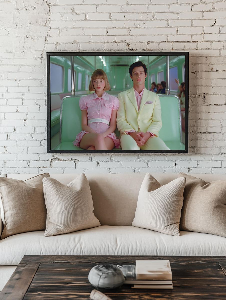 Pastel Subway Couple Poster. room preview