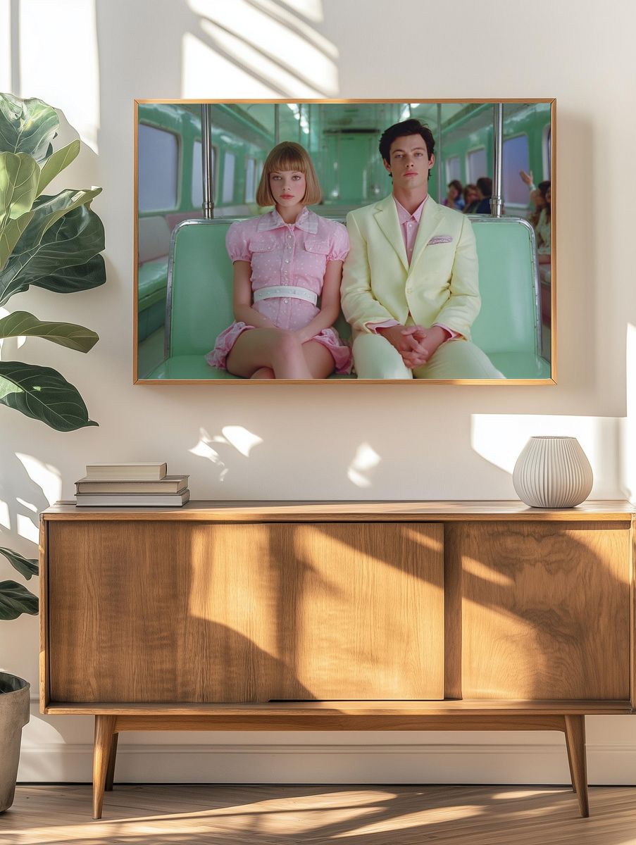 Pastel Subway Couple Poster. — room view 3