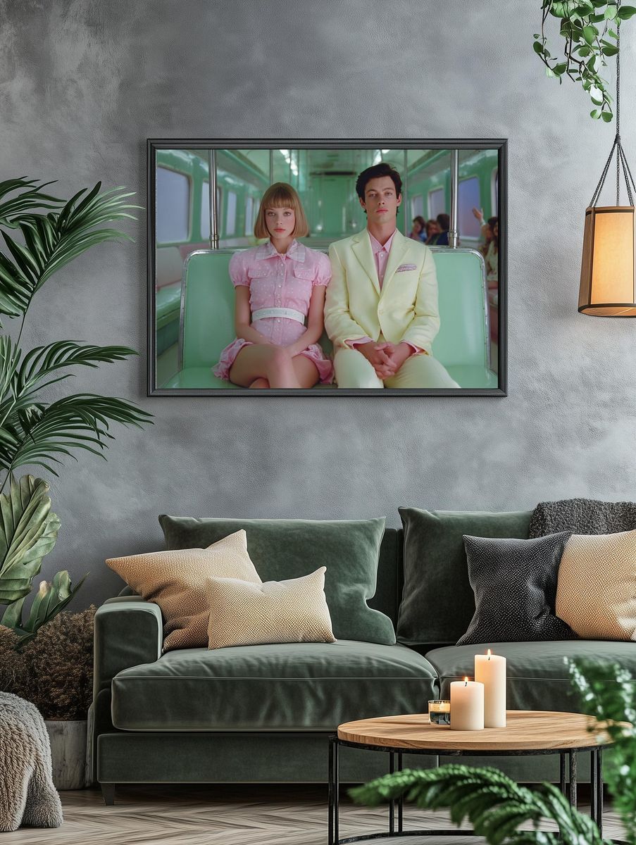 Pastel Subway Couple Poster. — room view 4